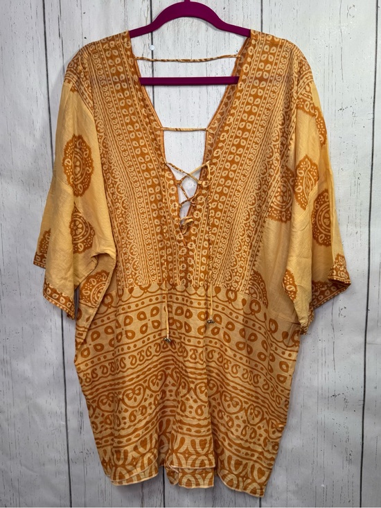 Intimately By Free People Pants - Intimately Free People Mustard Boho Cotton Lace Up Romper Festival Beach Hippie